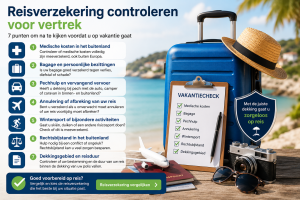 Reisverzekering controleren voor vertrek met aandacht voor medische kosten, bagage, pechhulp en annulering