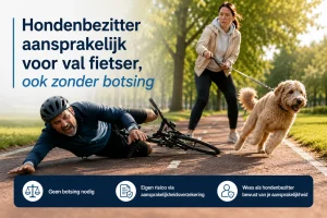 Hond veroorzaakt val van fietser zonder directe botsing